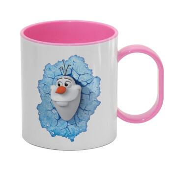 Frozen Olaf, Κούπα (πλαστική) (BPA-FREE) Polymer Ροζ για παιδιά, 330ml