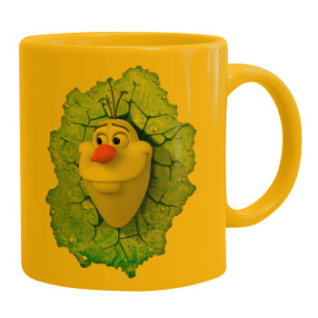 Frozen Olaf, Ceramic coffee mug yellow, 330ml (1pcs)