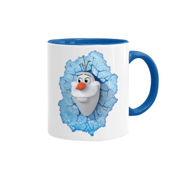 Frozen Olaf, Κούπα χρωματιστή μπλε, κεραμική, 330ml