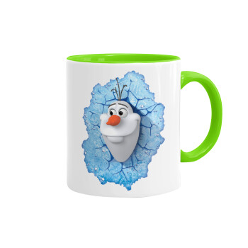 Frozen Olaf, Mug colored light green, ceramic, 330ml