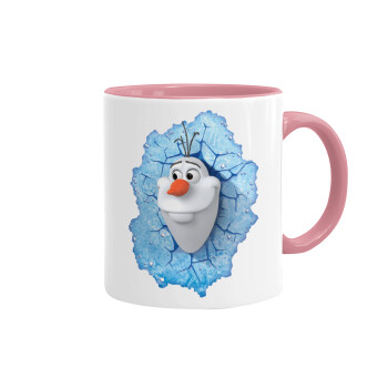 Frozen Olaf, Mug colored pink, ceramic, 330ml