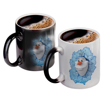 Frozen Olaf, Color changing magic Mug, ceramic, 330ml when adding hot liquid inside, the black colour desappears (1 pcs)