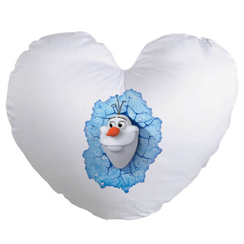 Frozen Olaf, Μαξιλάρι καναπέ καρδιά 40x40cm περιέχεται το  γέμισμα