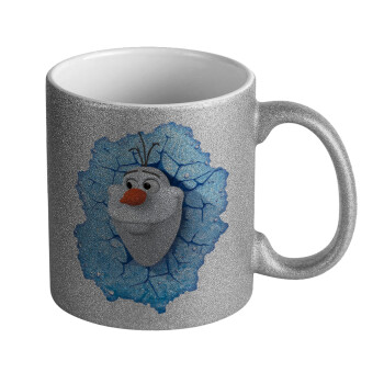 Frozen Olaf, Κούπα Ασημένια Glitter που γυαλίζει, κεραμική, 330ml