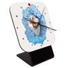 Quartz Wooden table clock with hands (10cm)