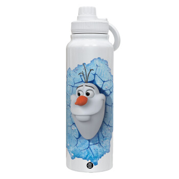 Frozen Olaf, 1L Stainless Steel Thermal Bottle with Phone Holder & Double Wall Insulation