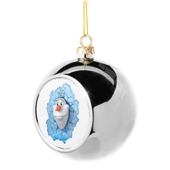 Frozen Olaf, Χριστουγεννιάτικη μπάλα δένδρου Ασημένια 8cm