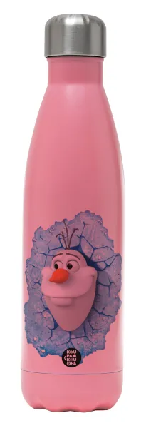 Frozen Olaf — Metal mug thermos Pink Mat (Stainless steel), double wall, 500ml
