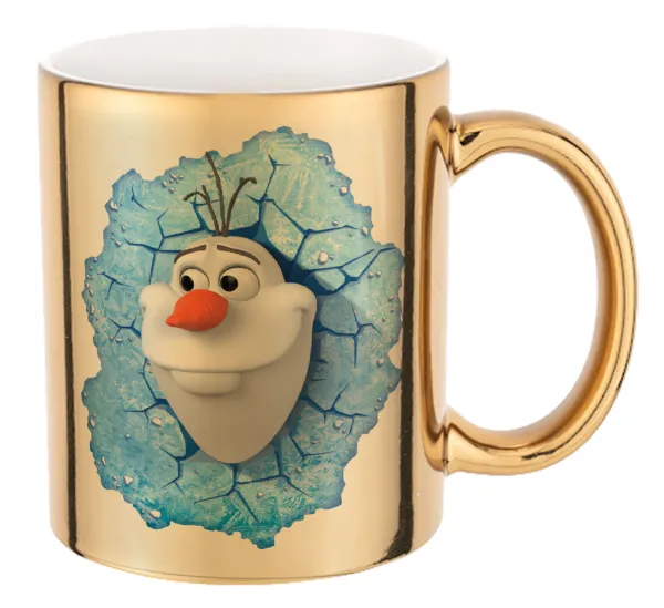 Frozen Olaf — Mug ceramic, gold mirror, 330ml