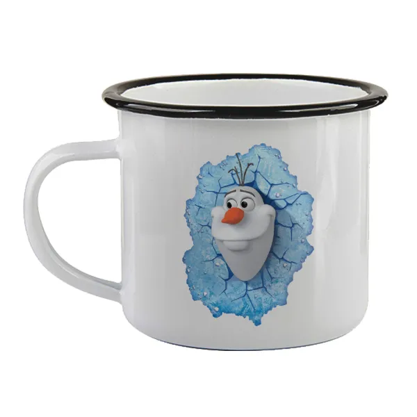 Frozen Olaf — Enamel mug with black rim, 360ml