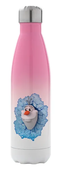 Frozen Olaf — Metal mug thermos Pink/White (Stainless steel), double wall, 500ml