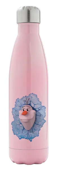 Frozen Olaf — Metal mug thermos Pink Iridiscent (Stainless steel), double wall, 500ml