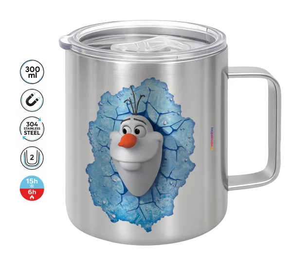 Frozen Olaf — Double-walled stainless steel mug 300ml with temperature-retaining lid