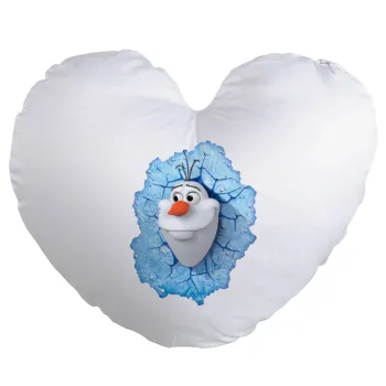 Frozen Olaf, Μαξιλάρι καναπέ καρδιά 40x40cm περιέχεται το  γέμισμα