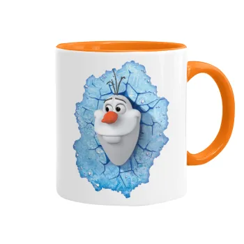 Frozen Olaf, Mug colored orange, ceramic, 330ml