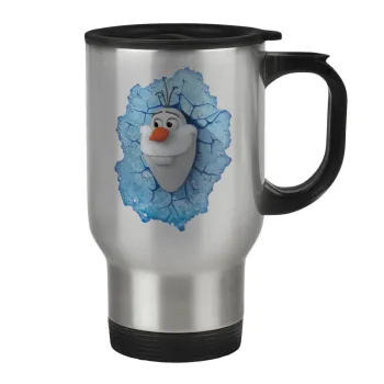 Frozen Olaf, Κούπα ταξιδιού ανοξείδωτη με καπάκι, διπλού τοιχώματος (θερμό) 450ml
