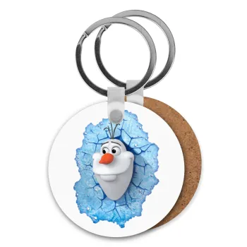 Frozen Olaf, Μπρελόκ Ξύλινο στρογγυλό MDF Φ5cm