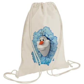 Frozen Olaf, Τσάντα πλάτης πουγκί GYMBAG natural (28x40cm)