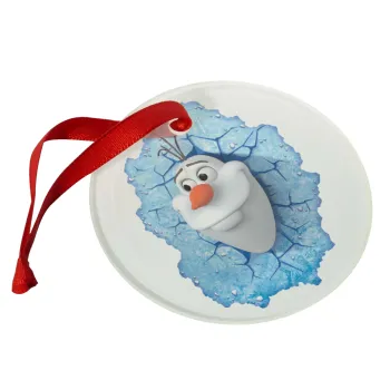 Frozen Olaf, Christmas ornament glass 9cm