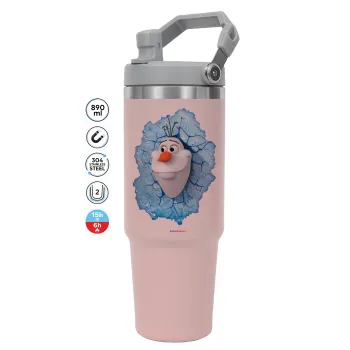 Frozen Olaf, ΡΟΖ χρώματος Θερμός Ανοξείδωτο 890ml (30oz) με χερούλι