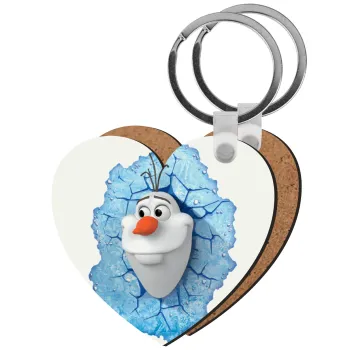 Frozen Olaf, Μπρελόκ Ξύλινο καρδιά MDF