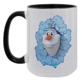 Frozen Olaf, Κούπα Mega 15oz, κεραμική Μαύρη, 450ml