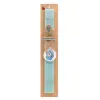 Easter Set, wooden keychain & aromatic flat Easter candle (30cm) (TURQUOISE)