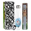 Easter candle, metallic white thermos bottle (500ml) & aromatic flat candle (30cm) (GRAY)