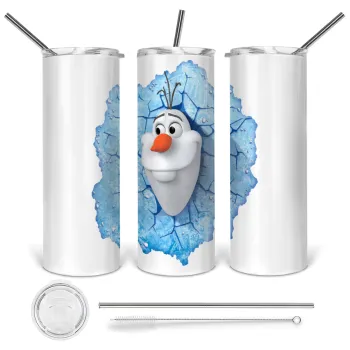 Frozen Olaf, Tumbler stainless steel 600ml, with metal straw & cleaning brush