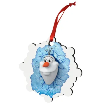Frozen Olaf, Στολίδι Χριστουγεννιάτικο στολίδι snowflake ξύλινο 7.5cm