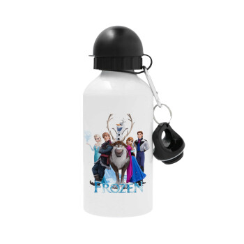 Frozen, Μεταλλικό παγούρι νερού, Λευκό, αλουμινίου 500ml