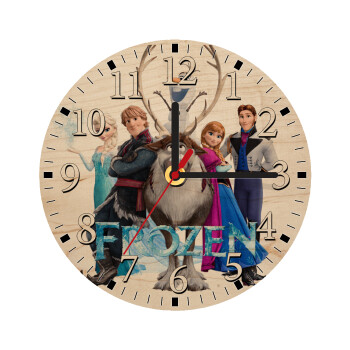 Frozen, Ρολόι τοίχου ξύλινο plywood (20cm)