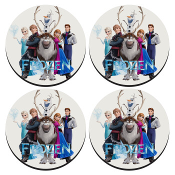 Frozen, ΣΕΤ 4 Σουβέρ ξύλινα στρογγυλά (9cm)