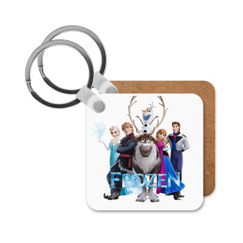 Frozen, Μπρελόκ Ξύλινο τετράγωνο MDF