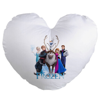 Frozen, Μαξιλάρι καναπέ καρδιά 40x40cm περιέχεται το  γέμισμα