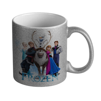 Frozen, Κούπα Ασημένια Glitter που γυαλίζει, κεραμική, 330ml