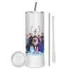 Tumbler stainless steel 600ml, with metal straw & cleaning brush