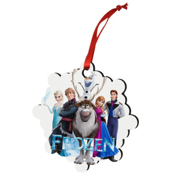 Frozen, Christmas ornament snowflake wooden 7.5cm