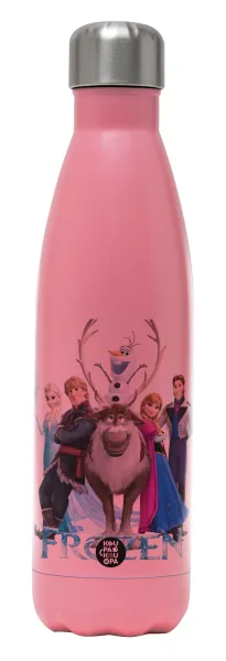 Frozen — Μεταλλικό παγούρι θερμός Ροζ Ματ (Stainless steel), διπλού τοιχώματος, 500ml