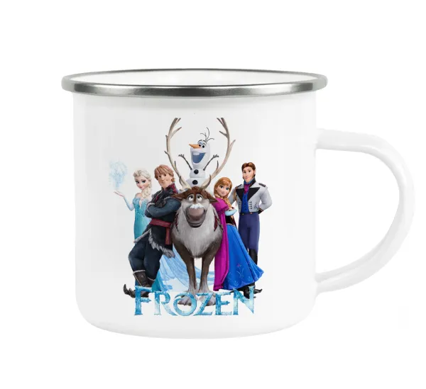 Frozen — Metallic enamel cup white 360ml