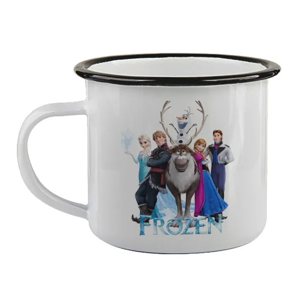 Frozen — Enamel mug with black rim, 360ml