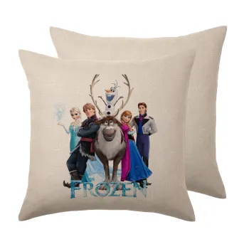 Frozen, Μαξιλάρι καναπέ ΛΙΝΟ 40x40cm περιέχεται το  γέμισμα
