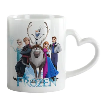 Frozen, Mug heart handle, ceramic, 330ml