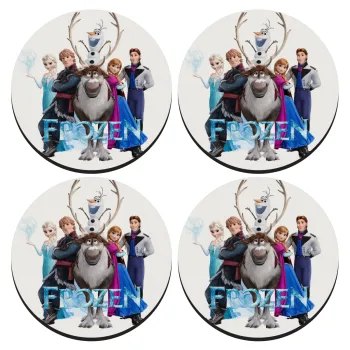 Frozen, ΣΕΤ 4 Σουβέρ ξύλινα στρογγυλά (9cm)