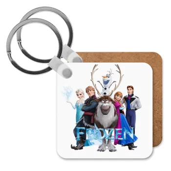 Frozen, Μπρελόκ Ξύλινο τετράγωνο MDF