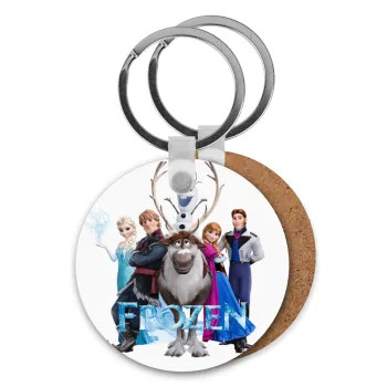 Frozen, Μπρελόκ Ξύλινο στρογγυλό MDF Φ5cm