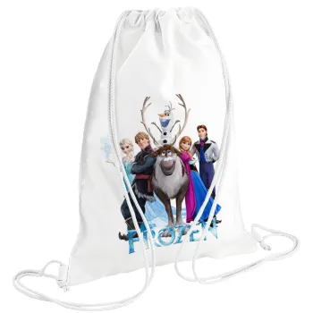 Frozen, Τσάντα πλάτης πουγκί GYMBAG λευκή (28x40cm)