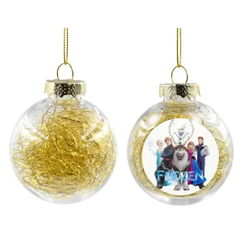 Frozen, Transparent Christmas tree ball ornament with gold filling 8cm