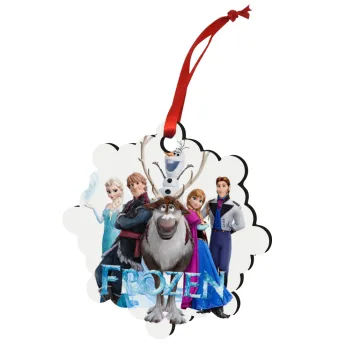 Frozen, Στολίδι Χριστουγεννιάτικο στολίδι snowflake ξύλινο 7.5cm
