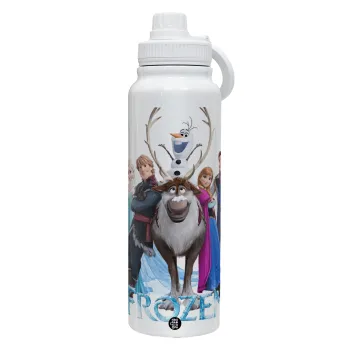 Frozen, Θερμός 1L Ανοξείδωτο με Βάση Κινητού & Διπλά Τοιχώματα